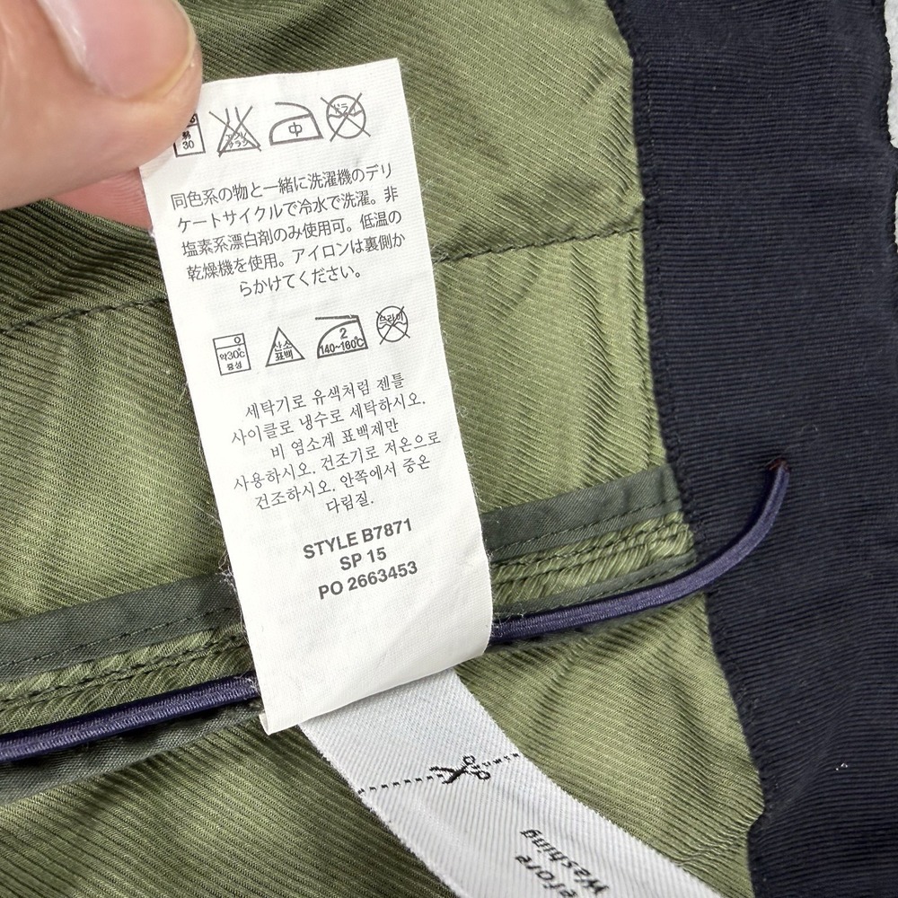 J Crew Jacket Womens Medium Green Softshell Hooded Rain Full Zip Cinched Swing‎ - Picture 9 of 11